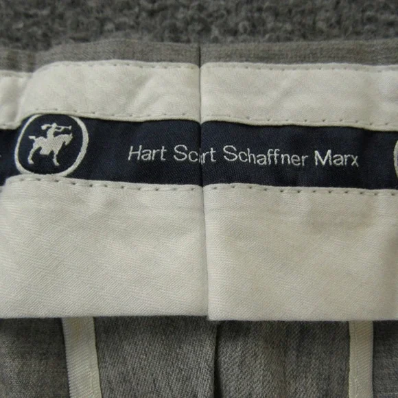 Hart Schaffner Marx Dress Pants Mens 36 Wool Cashmere Gray Pleated Unhemmed - Picture 4 of 16